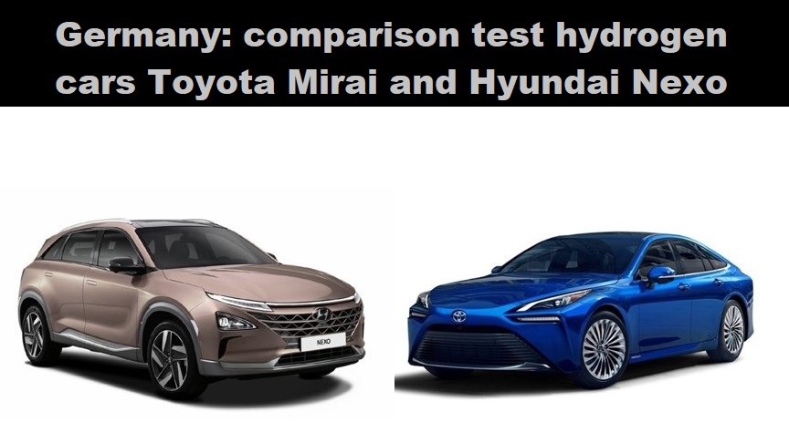 Duitsland: vergelijkingstest waterstofauto’s Toyota Mirai en Hyundai Nexo