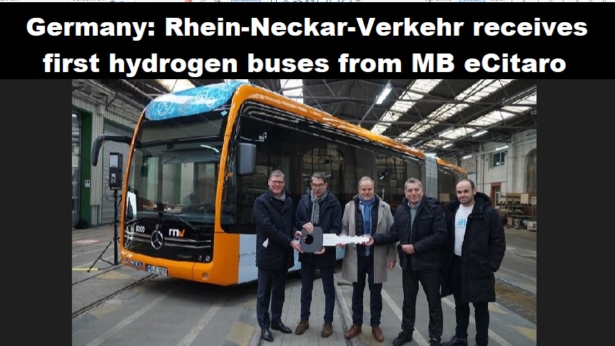 Duitsland: Rhein-Neckar-Verkehr ontvangt eerste waterstofbussen van MB eCitaro