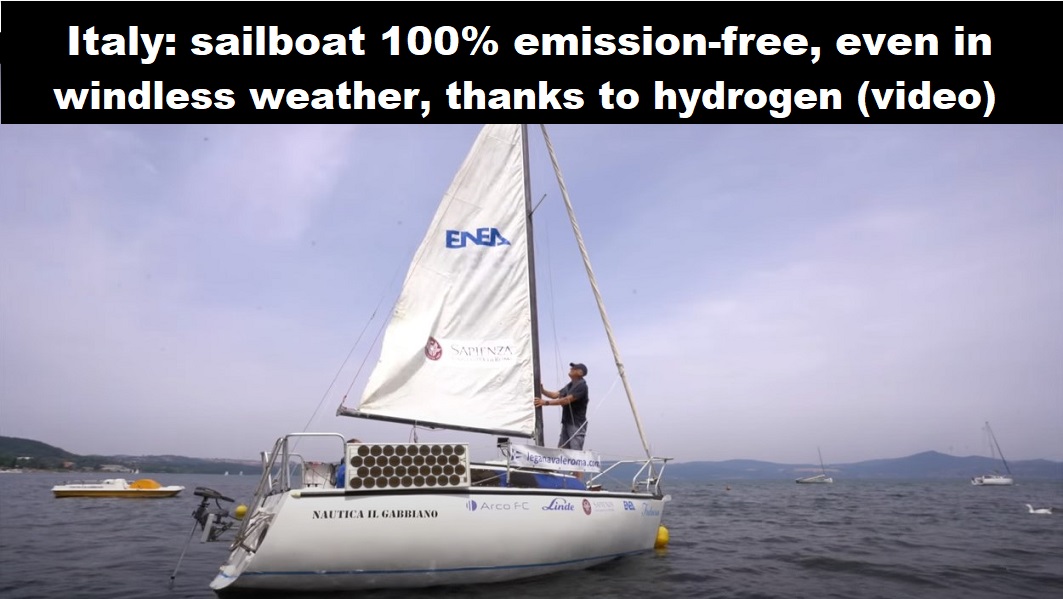 Italië: zeilboot ook bij windstil weer 100% emissie-vrij dankzij waterstof (video)