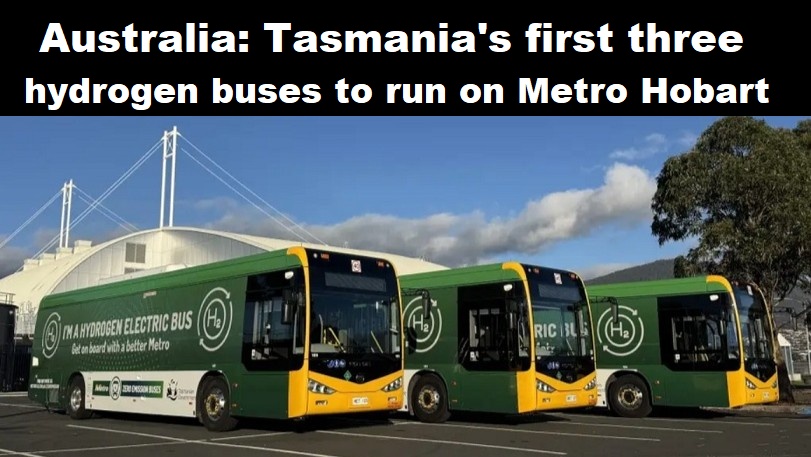 Australië: eerste drie waterstofbussen van Tasmanië rijden bij Metro Hobart
