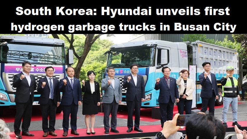 Zuid-Korea: Hyundai presenteert eerste vuilnisauto’s op waterstof in Busan City