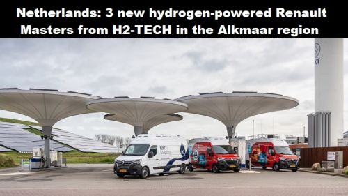 Nederland: drie nieuwe Renault Masters van H2-TECH op waterstof in de regio Alkmaar