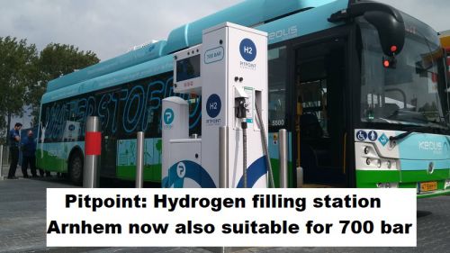 Pitpoint: Waterstoftankstation Arnhem nu ook geschikt voor 700 bar