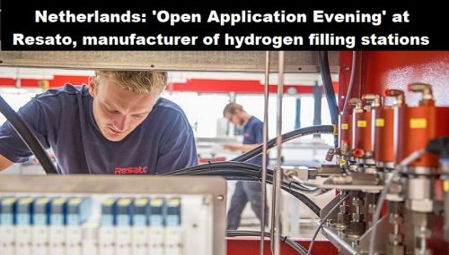 Nederland: ‘Open Sollicitatie Avond’ bij Resato, fabrikant van waterstof-tankstations