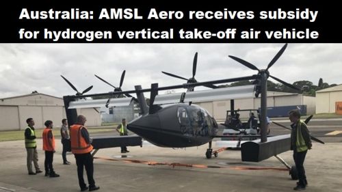 Australië: AMSL Aero krijgt subsidie voor verticaal opstijgend luchtvoertuig op waterstof