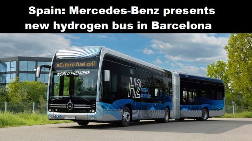 Spanje: Mercedes-Benz presenteert nieuwe waterstofbus in Barcelona