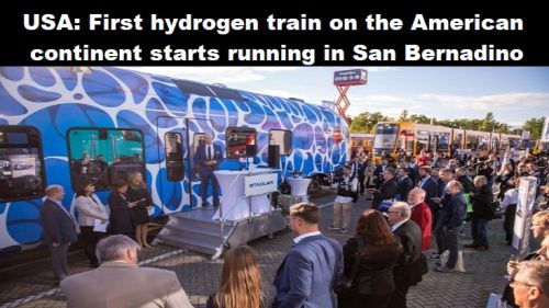 USA: eerste waterstoftrein op Amerikaans continent gaat rijden in San Bernadino