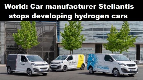 Wereld: autofabrikant Stellantis stopt met ontwikkeling van waterstofauto’s