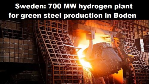 Zweden: waterstoffabriek van 700 MW voor productie van groene staal in Boden