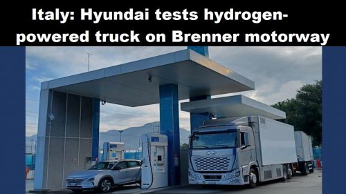 Italië: Hyundai test vrachtauto op waterstof op Brenner autobaan