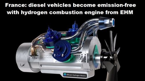Frankrijk: dieselvoertuigen worden emissievrij met waterstofverbrandingsmotor van EHM