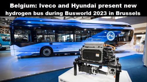 België: Iveco en Hyundai presenteren nieuwe bus op waterstof tijdens Busworld 2023 in Brussel