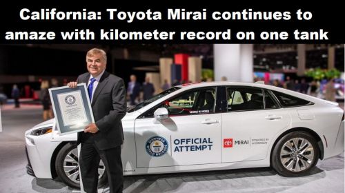 Californië: Toyota Mirai blijft verbazen met kilometerrecord op één tank