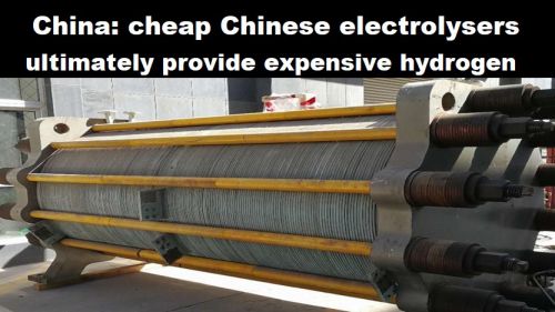 China: goedkope Chinese elektrolysers zorgen uiteindelijk voor dure waterstof.