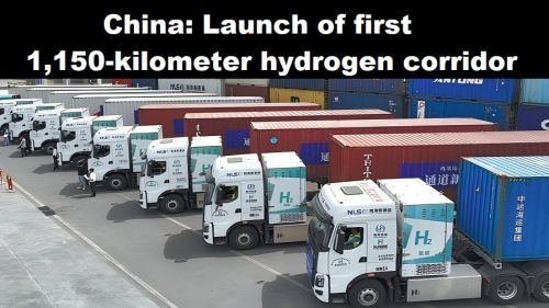 China: lancering van eerste waterstof-corridor van 1150 kilometer