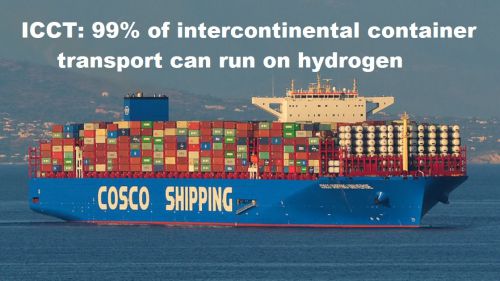 ICCT: 99% van het intercontinentale containervervoer kan op waterstof