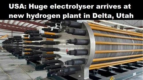USA: enorme elektrolyser arriveert bij nieuwe waterstoffabriek in Delta, Utah