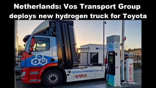 Nederland: Vos Transport Group zet nieuwe waterstoftruck in voor Toyota