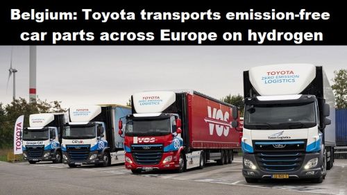België: Toyota transporteert auto-onderdelen emissievrij op waterstof door Europa