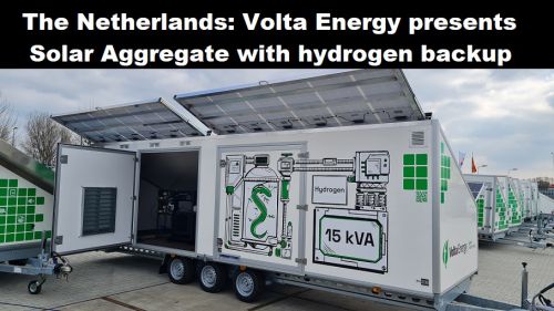 Nederland: Volta Energy presenteert Zon-Aggregaat met waterstof back-up