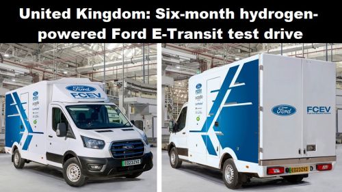 Verenigd Koninkrijk: zes maanden proefrijden met Ford E-Transit op waterstof