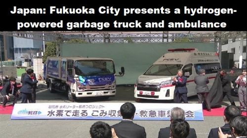 Japan: Fukuoka City presenteert een vuilnisauto en een ambulance op waterstof