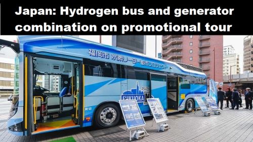 Japan: combinatie van waterstofbus en stroom-aggregaat op promotietoer