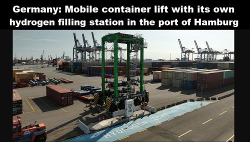 Duitsland: mobiele containerlift met eigen waterstoftankstation in haven van Hamburg