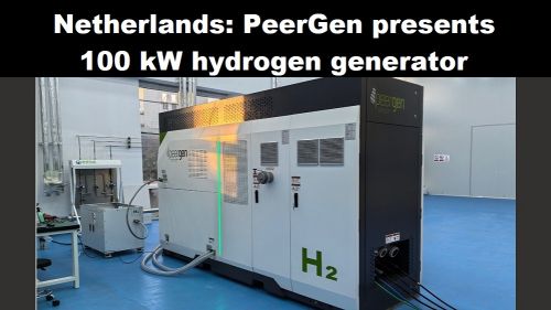 Nederland: PeerGen presenteert 100 kW stroomaggregaat op waterstof