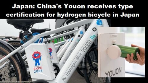 Japan: Chinese Youon ontvangt typecertificering voor waterstoffiets in Japan