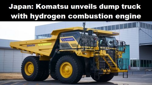 Japan: Komatsu presenteert kiepwagen met waterstof-verbrandingsmotor
