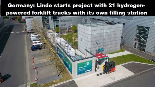 Duitsland: Linde start project met 21 vorkheftrucks op waterstof met eigen tankstation