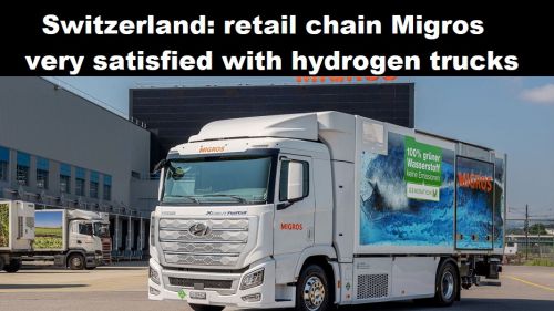 Zwitserland: retailketen Migros zeer tevreden over waterstof-trucks