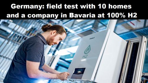 Duitsland: veldtest met 10 woonhuizen en een bedrijf in Beieren op 100% H2