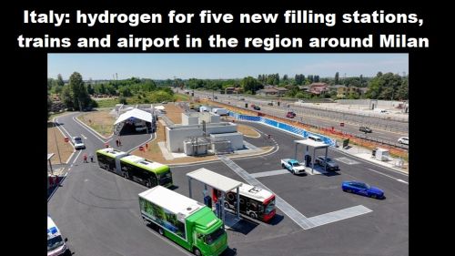 Italië: waterstof voor vijf nieuwe tankstations, treinen en airport in de regio rond Milaan