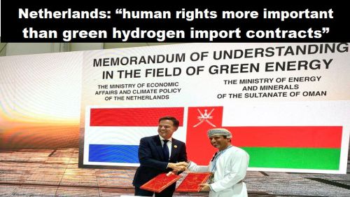 Nederland: “mensenrechten belangrijker dat import-contracten groene waterstof”