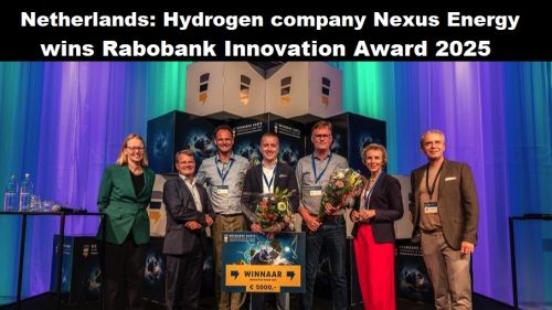 Nederland: waterstofbedrijf Nexus Energy wint Rabobank Innovation Award