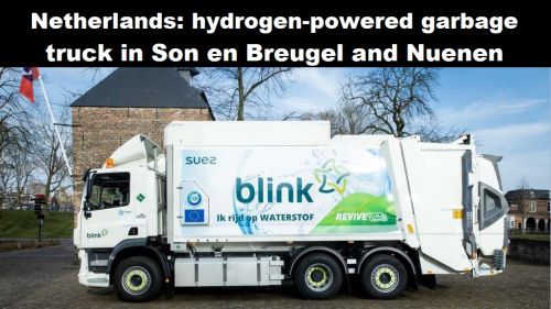 Nederland: vuilnisauto op waterstof in gemeenten Son en Breugel en Nuenen