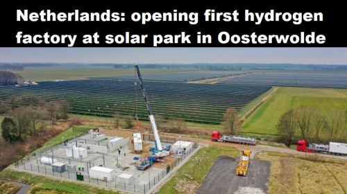 Nederland: opening eerste waterstoffabriek bij zonnepark in Oosterwolde