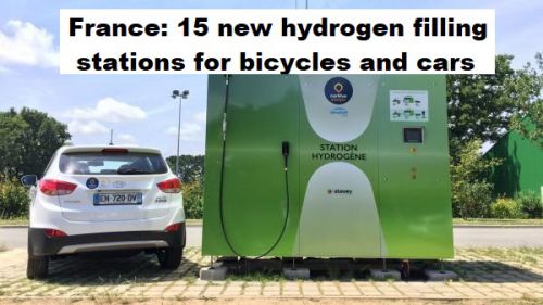 Frankrijk: vijftien nieuwe waterstoftankstations voor fietsen en auto’s