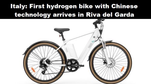 Italië: eerste waterstoffiets met Chinese technologie arriveert in Riva del Garda