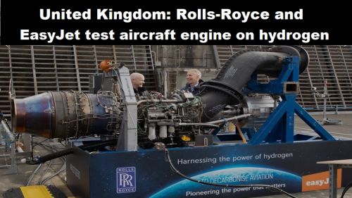 Verenigd Koninkrijk: Rolls-Royce en EasyJet testen vliegtuigmotor op waterstof