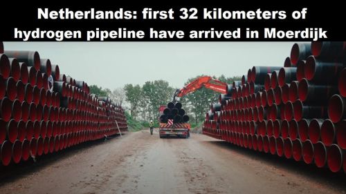 Nederland: eerste 32 kilometer waterstofpijpleiding gearriveerd in Moerdijk