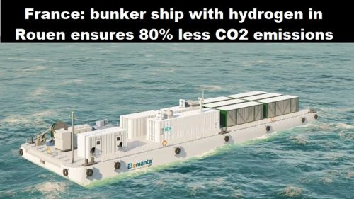 Frankrijk: bunkerschip met waterstof in Rouen zorgt voor 80% minder CO2-uitstoot