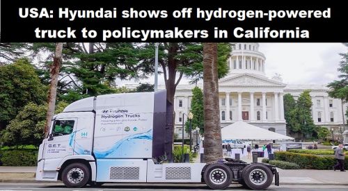 USA: Hyundai showt vrachtauto op waterstof aan beleidsmakers in Californië