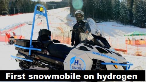 Oostenrijk: Eerste sneeuwscooter waterstof rijdt in de Alpen