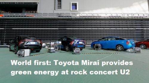 Wereldprimeur: Toyota Mirai zorgt voor groene stroom bij rockconcert U2