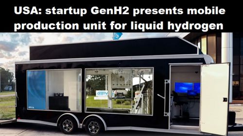 USA: startup GenH2 presenteert mobiele productie-unit voor vloeibare waterstof