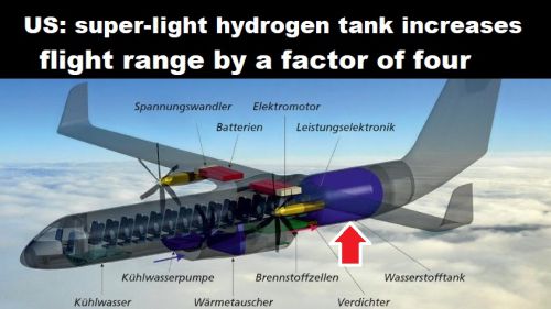 VS: superlichte waterstoftank vergroot het vliegbereik met de factor vier