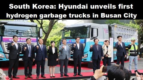 Zuid-Korea: Hyundai presenteert eerste vuilnisauto’s op waterstof in Busan City